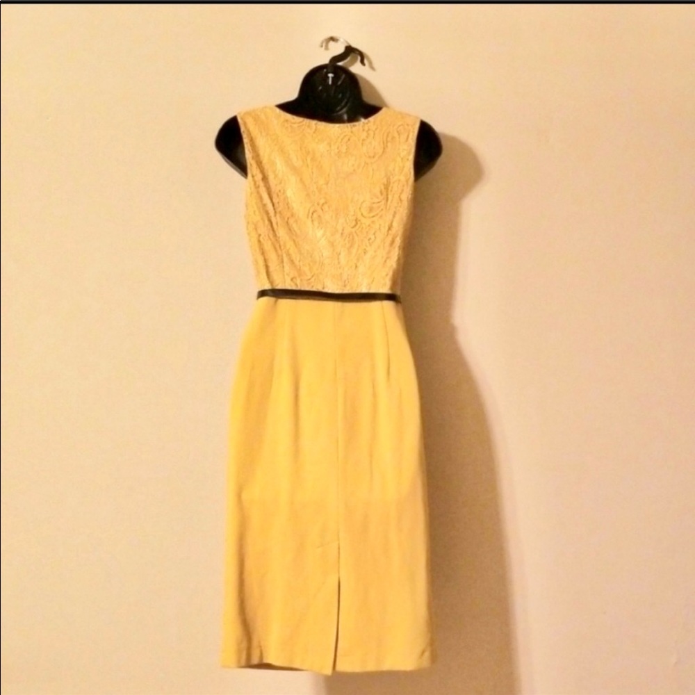 GownTown Mustard Colored Dress, XS - Picture 2 of 6